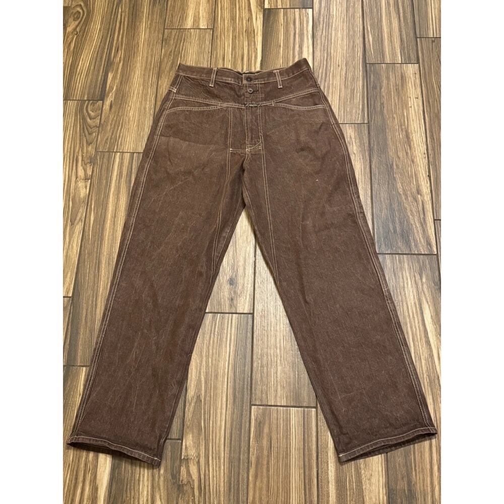 VTG Marithe Francois Girbaud Men's 32x 29.75 Brown Jeans 90s Blue Brand X Y2K